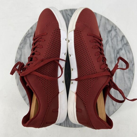 Swims Breeze Tennis Knit Sneaker Mens 9 Garnet Synthetic Mesh Low Top Shoe 21285 - Picture 6 of 11